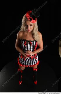 CHRISTY STANDING POSE WITH RED APPLE